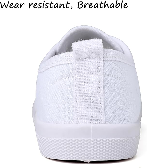 Size 6-6.5 Toddler Boy's Girl's Toddlers Canvas Sneakers Slip-On Lightweight Kids White Sneakers Casual Skin-Friendly Walking Running Shoes(Toddle/Little Kids/Big Kids)