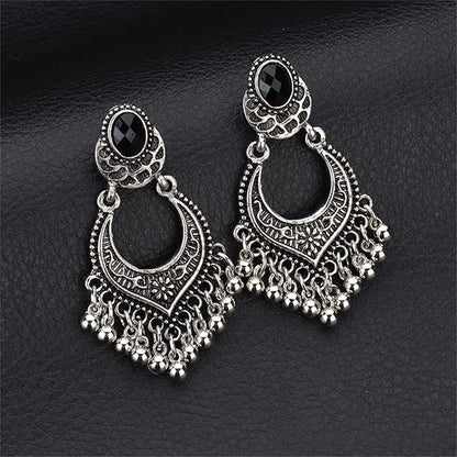 Vintage Chandelier Earrings Beaded Tassel Earring for Women Bohemian Ethnic Retro Style Gold Silver.