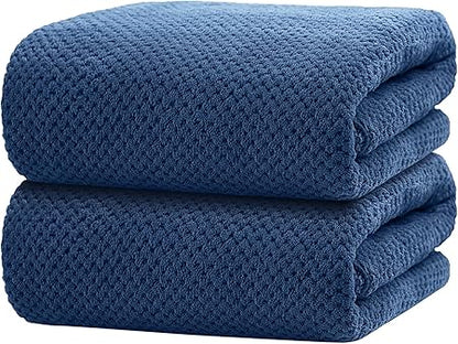 HOMEXCEL Bath Towel Set Pack of 2, 30 x 60 Inches Large Microfiber Bath Towels, Soft, Absorbent, and Quick Dry Towels for Bathroom, Pool, Beach, Swim, and Yoga, Large Bathroom Towels, Blue