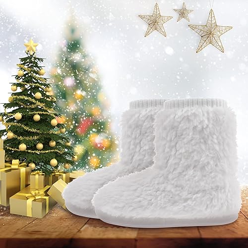 MIXIN Women's Comfort Warm Faux Fleece Fuzzy Ankle Bootie Slippers Plush Lining Slip-on House Shoes Anti-Slip Sole Indoor/Outdoor