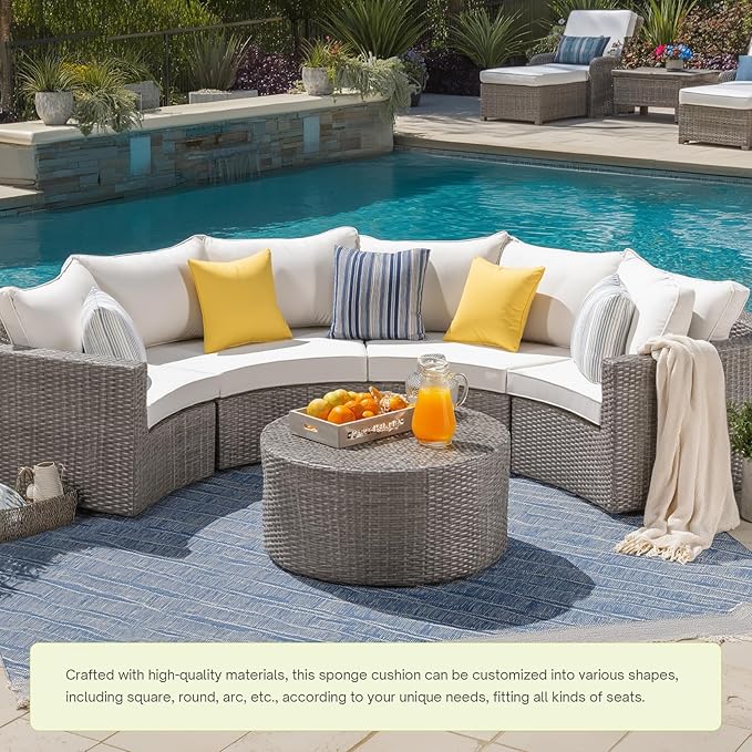 Custom Size Bench Cushion,Custom Bench Cushion for IndoorOutdoor Furniture,Durable Outdoor Waterproof Seat Cushions,Comfortable and Highly Resilient Patio Furniture Cushion