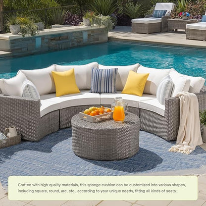 Custom Size Bench Cushion,Custom Bench Cushion for IndoorOutdoor Furniture,Durable Outdoor Waterproof Seat Cushions,Comfortable and Highly Resilient Patio Furniture Cushion