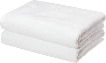 Basics - 2 Piece Quick-Dry Oversize Bath Towel, 100 Cotton, White, 54" x 30"