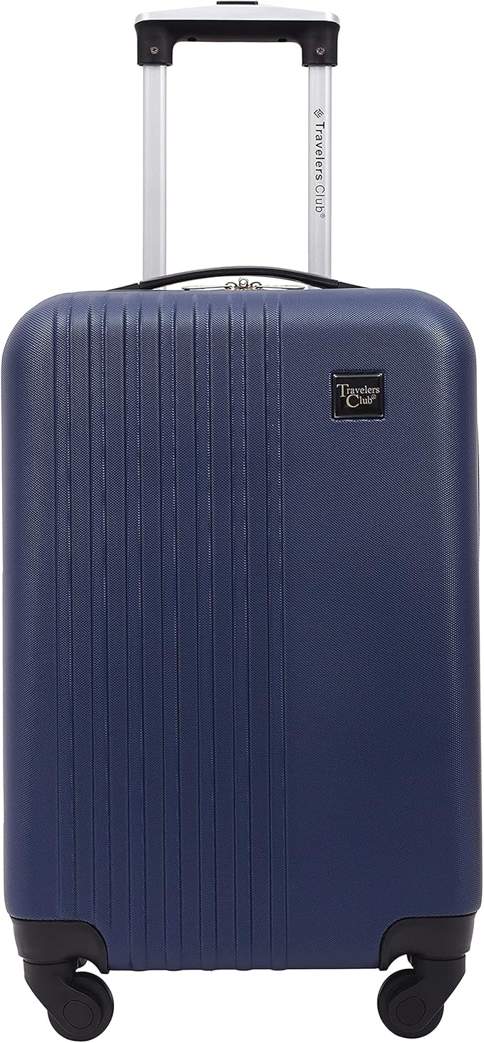 Travelers Club Cosmo Hardside Spinner Luggage, Navy Blue, Carry-On 20-Inch