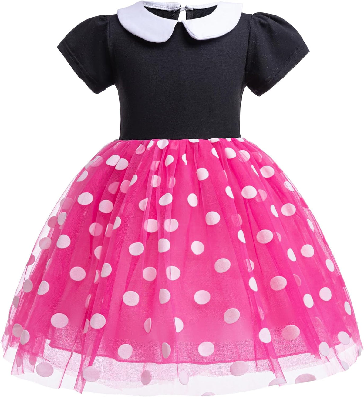 Dressy Daisy Baby Girl Polka Dots Fancy Dress Up Costume Birthday Party Tulle Dresses with Headband Pink/Red/Purple/Hot Pink