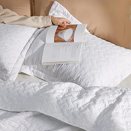 Bedsure Quilts Queen Size - Lightweight Bedspreads Queen Size with Basket Weave Pattern, Soft Quilt Bedding Set, Sage Green Comforter Set Coverlet for All Seasons with 2 Pillow Shams