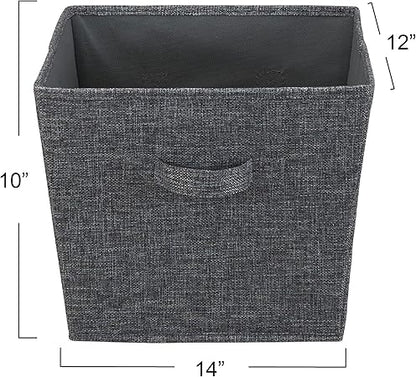Household Essentials, Graphite 2 Pack Open Storage Bins, Medium-10 W x 11" D