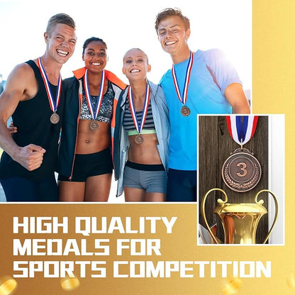 Sasylvia 120 Pcs Gold Silver Bronze Prizes Award Medals Winner Medals for Awards Adults Medals for Baseball Softball Sports Spelling Bees Competitions 2 Inch