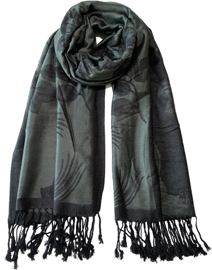 Reversible Paisley Pashmina Shawl Wrap for Women Rave Scarf Vintage Jacquard Scarves Soft All Seasons