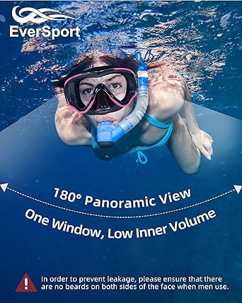 EverSport Swim Goggles Adult with Nose Cover, Clear Diving Mask Wide View No Blurring for Men Women Youth