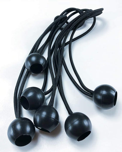 Alion Home Canopy Ball Bungee Cords, 6-Inch, 6-Piece (1, Black)