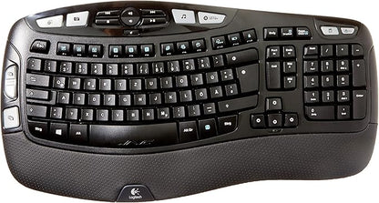 Logitech K350 Keyboard - Wireless Connectivity - RF - Black - USB Interface