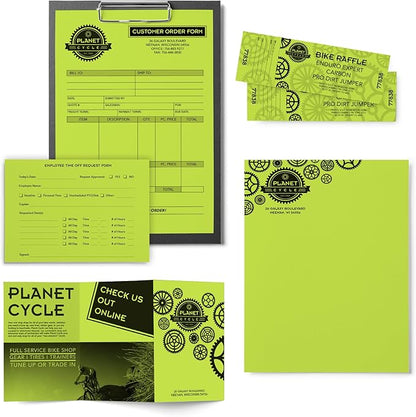 Neenah 21859 Astrobrights Color Paper, 8.5a x 11a, 24 lb  89 gsm, Vulcan Green, 500 Sheets