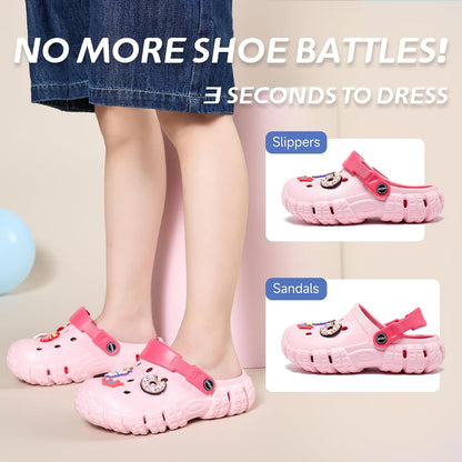 EQW Kids Clogs for Boys & Girls Garden Shoes | Lightweight, Non-Slip, Dual-Density Cushioned, Arch Support | Removable Charms for Beach, Pool & Garden Play | Toddlers to Big Kids (Ages 3-12)