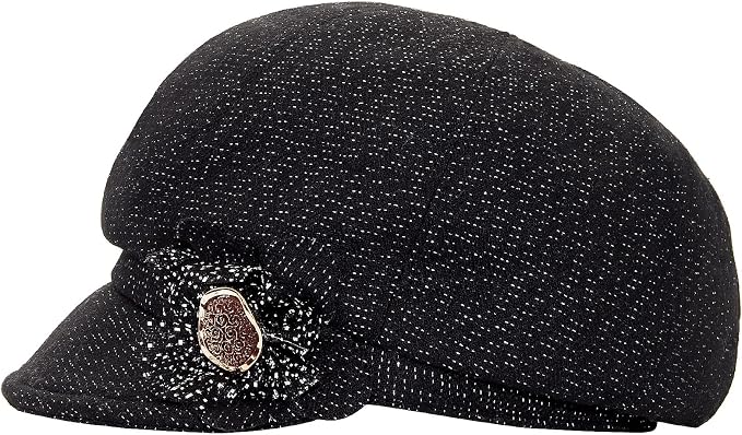 Women Retro Classic Visor Newsboy Cabbie Cap Beret Hats with Flower Buckle for Woman Ladies