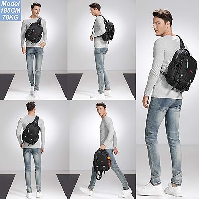 NICGID Sling Bags Chest Shoulder Backpacks, 13.3'' 14.1'' 15.6''Laptop Backpack Crossbody Messenger Bag Travel Outdoor
