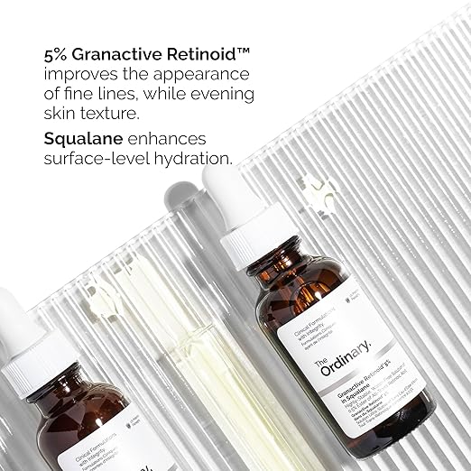 The Ordinary Granactive Retinoid 5 in Squalane, Advanced Anti-Aging Retinoid with Hydration Support for Dry and Mature Skin, 1 Fl Oz
