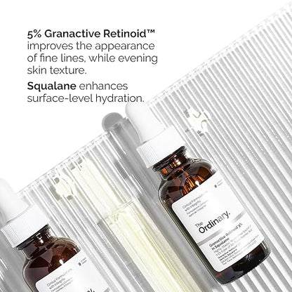 The Ordinary Granactive Retinoid 5 in Squalane, Advanced Anti-Aging Retinoid with Hydration Support for Dry and Mature Skin, 1 Fl Oz