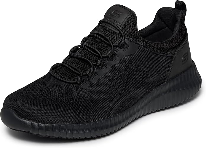 These Skechers slip-on shoes have a breathable mesh upper, bungee lacing, and a slip-resistant sole - perfect for all-day comfort on your feet.
