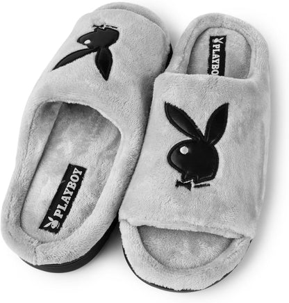 Playboy Unisex Adult Adjustable Cozy Plush Velour Memory Foam Indoor Outdoor Soled Slipper in Sizes S-xl