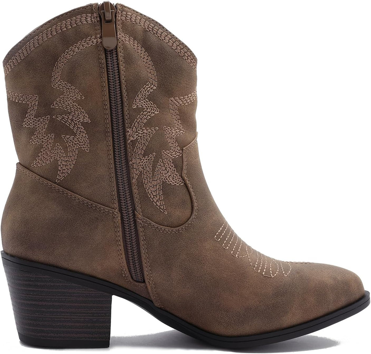 GLOBALWIN Women's Mid Calf The Western Cowboy Boots Fashion Cowgirl Boots For Women Low Heel