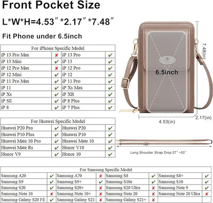 KUKOO Small Crossbody Bag Cell Phone Purse Wallet with Credit Card Slots for Women