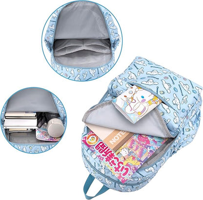 Roffatide Anime Cinnamoroll All Over Print Casual Backpack Laptop Backpack Travel Hiking Rucksack Blue