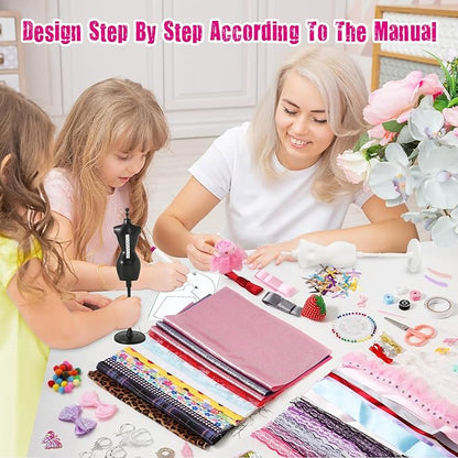 OCHIDO 600Pcs Fashion Designer Kits for Girls 6 7 8 9 10 11 12 Years Old,DIY Arts  Crafts Set with 4 Mannequins,Sewing Kit for Kids for Birthday Christmas Gift for Ages Girls 6-8, 8-12
