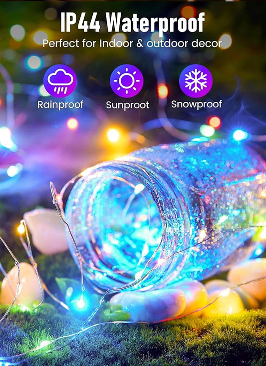 Minetom Fairy Lights Battery Operated, 33Feet 100 LEDs Mini Battery Powered String Lights, Waterproof Twinkle Lights Mason Jar Lights for Indoor Home Wedding Christmas Decoration, Multicolor
