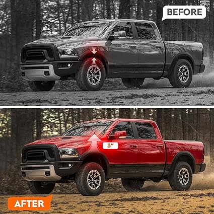 3 Front Leveling Lift Kit for 2007-2019 Silverado Sierra, 2007-2019 Tahoe 1500, Forged 3 inch 6 Lug Aluminum Strut Spacers