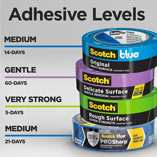 ScotchBlue Original Multi-Surface Painters Tape, 2 Inch Wide (1.88 in. x 60 Yds), 6 Rolls, Blue Paint Tape Protects Surfaces and Removes Easily, Masking Tape for Indoor and Outdoor Use (2090-48SC6)