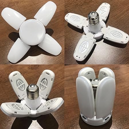 E27 LED Bulb Fan Blade Timing Lamp AC85-265V 28W Foldable Led Light Bulb Night Lights for Home Ceiling Light Lighting