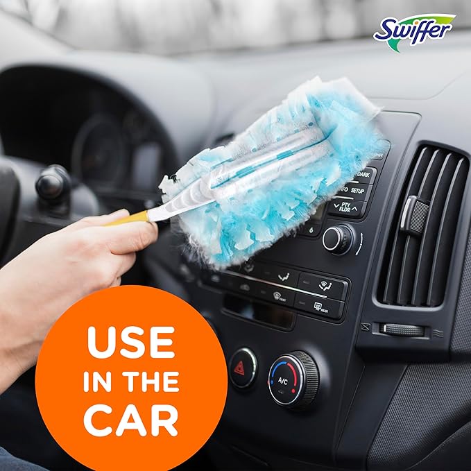 Swiffer Dusters Refill for Cleaning, Feather  Microfiber Duster Disposable Alternative, for Dusting Furniture, Blinds, Ceiling Fans, Walls, Helps Remove Allergens, Unscented, 18ct