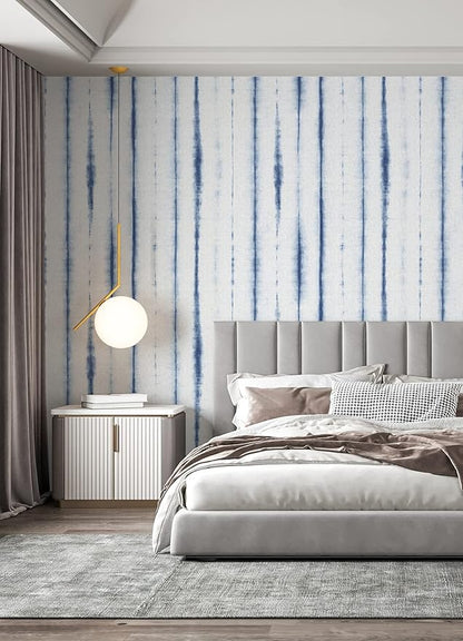 REMIX Walls by Katie Hunt Brewster Home Fashions Hello Shibori Denim Blue Wall Mural