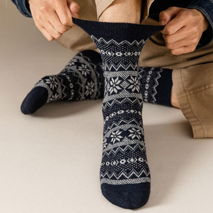 5 Pairs mens Wool Socks Winter Soft Cozy Crew Socks Thick Warm Wool Knit Boots Socks for men