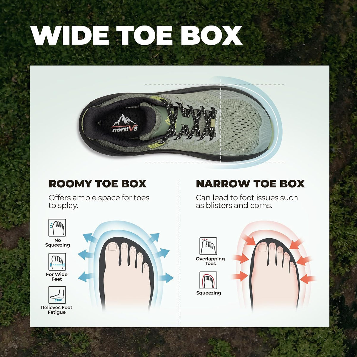 NORTIV 8 Men's Wide Toe Box Trail Running Shoes Cushion Walking Barefoot Tennis Workout Gym Cross Training Shoe Fashion Sneakers Whitney.