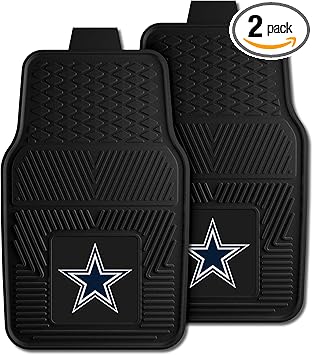 FANMATS - 8274 NFL Dallas Cowboys Vinyl Heavy Duty Car Mat,Set of two, 18"x27"
