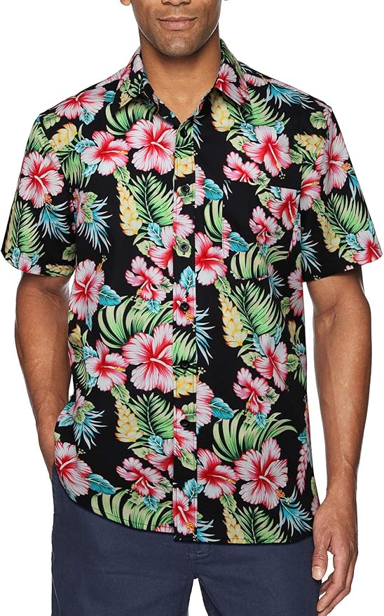 Hawaiian Shirt for Men Short Sleeve Button Down Shirt Men Casual Summer Tropical Beach Aloha Shirts for Men Hawaii Party