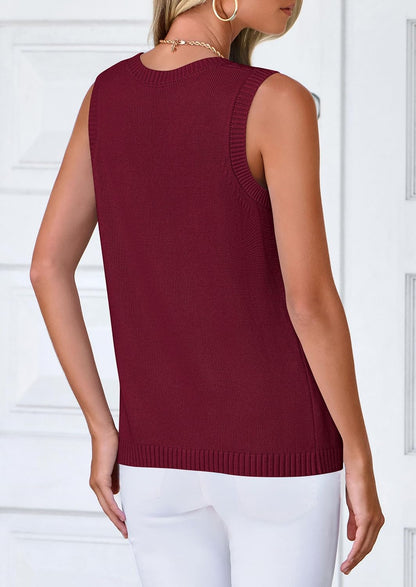Size Large PRETTYGARDEN Sweater Vest Tops for Women 2026 Lightweight Summer Cardigan Sleeveless Button Up Knit Casual Spring Clothes