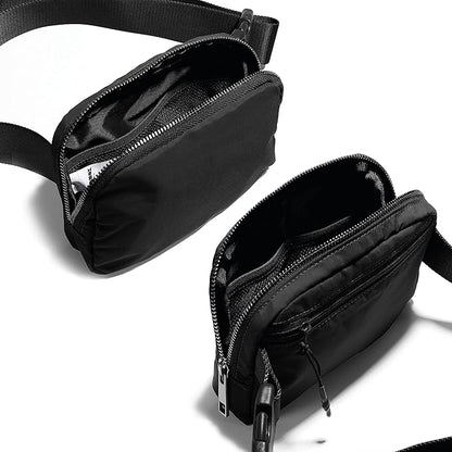 ODODOS Unisex Mini Belt Bag with Adjustable Strap Small Fanny Pack for Workout Running Traveling Hiking, Black