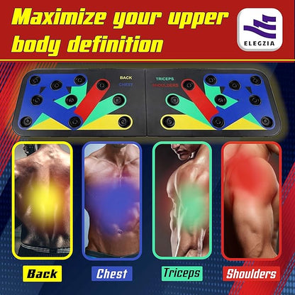 Push Up Board  Pushup Fitness Stand  Foldable Push Up Board for Men  Women  9-in-1 Multifunctional Exercise Board  Strength Training Home Workout System  Perfect Pushup board
