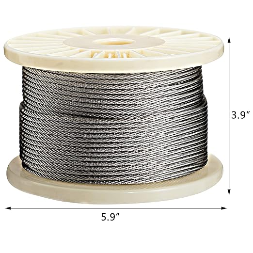 AGTEK Wire Rope 18 Inch Stainless Steel Aircraft Cable for Decking Railings, 250 FT, 7x7 Strands Construction