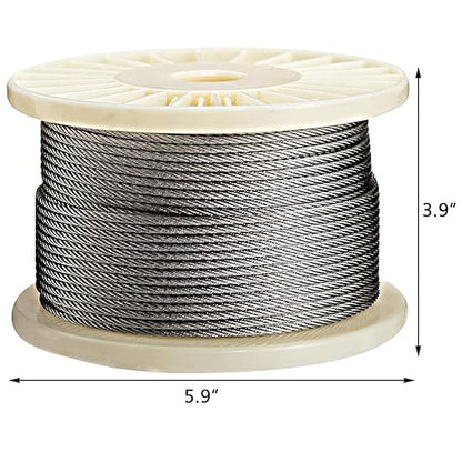 AGTEK Wire Rope 18 Inch Stainless Steel Aircraft Cable for Decking Railings, 250 FT, 7x7 Strands Construction