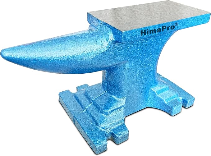 HimaPro Single Horn Anvil for Blacksmith Blue - 11 lbs Cast Iron Anvil - A Wonderful Tool for Jewelry Making and Metal Stamping