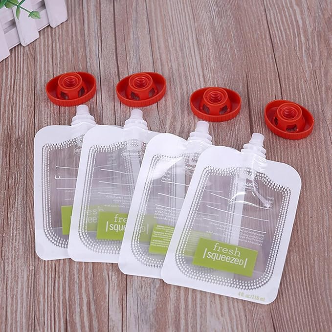 HELLORSO Silicone Food Pouches Reusable Baby Food Baby Food Maker Storage Kitchen,Dining Bar Brew Bags Reusable 1 (B, One Size)