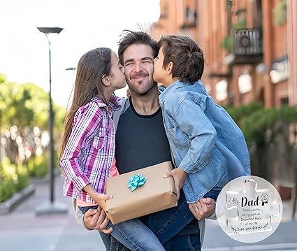 Delicate Dad Gifts from DaughterSon Engraved Acrylic Block Puzzle Piece Ideal Paperweight Keepsake Gifts for Home Office Table Desk Decor 3.9 x3.4 Inch