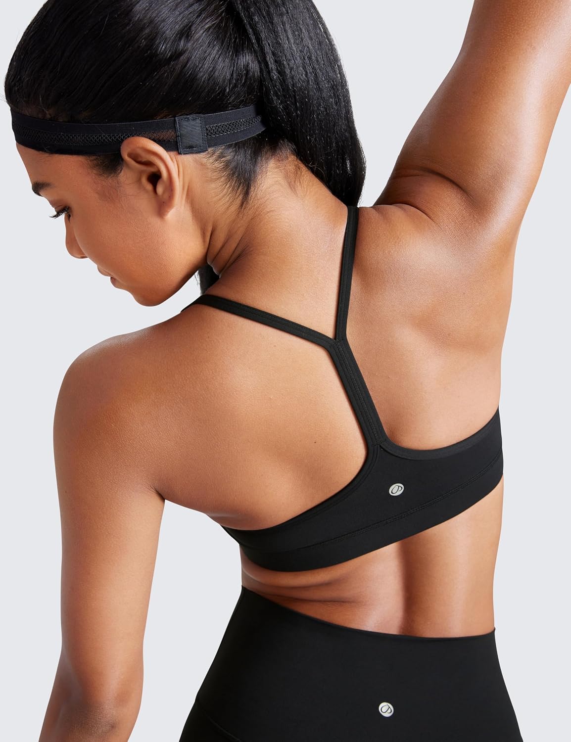 This CRZ YOGA sports bra offers soft, stretchy fabric with light support for yoga and workouts.
