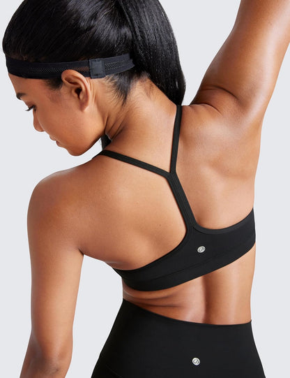This CRZ YOGA sports bra offers soft, stretchy fabric with light support for yoga and workouts.