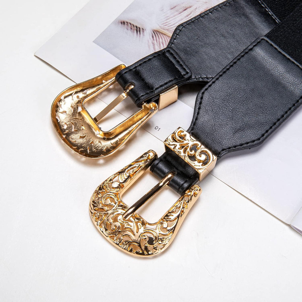 Barry.Wang Rhinestone Belts for Women Silver Gold Bling Belt Diamond Crystal Studded for Jeans Dress Bridal Christmas