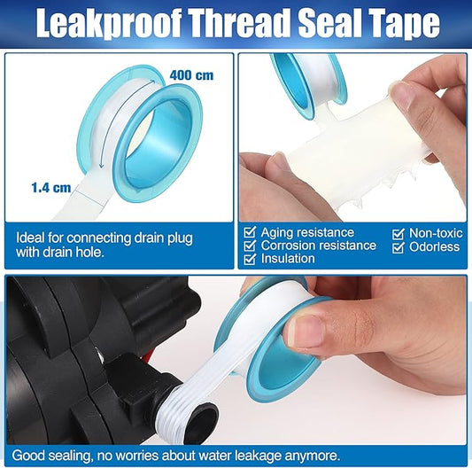 Dreyoo 12 Inch x 14 NPT Barb Elbow and Straight Swivel Adapter RV Water Pump Fittings with Thread Seal Tape, Female Threaded Pex for Strainer (Straight) (Dreyoo-Fittings-2354)